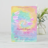 Frans Baby shower Macarons Tie Dye Kaart (Staand voorkant)