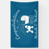 Frans Baby shower Puppy Blue Boy Spandoek (Verticaal)