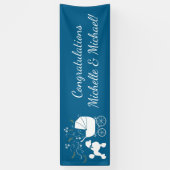 Frans Baby shower Puppy Blue Boy Spandoek (Verticaal)