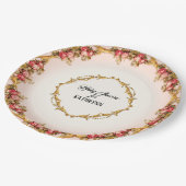  Frans Baby shower Rozen in barokscrollers Papieren Bordje (Gekanteld)