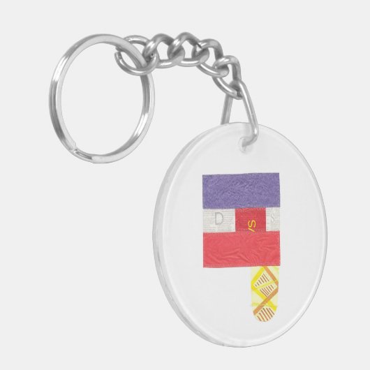 Frans Baguette Double Sided Keyring Sleutelhanger (Voorkant Links)