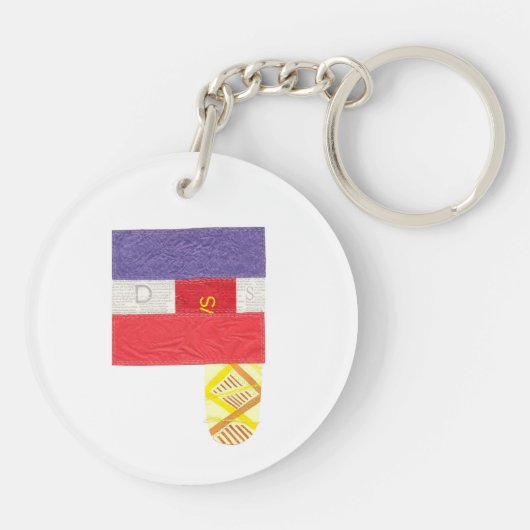 Frans Baguette Double Sided Keyring Sleutelhanger (Achterkant)