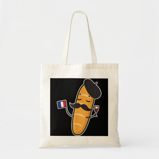 Frans Baguette houdster van een Franse vlag en wij Tote Bag (Voorkant)