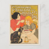 Frans bedrijf van chocolade en thee, Art Nouveau Briefkaart (Voorkant)