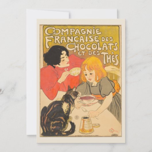 Frans bedrijf van chocolade en thee, Art Nouveau Kaart (Voorkant)