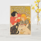 Frans bedrijf van chocolade en thee, Art Nouveau Kaart (Gele Bloem)