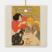 Frans bedrijf van chocolade en thee, Art Nouveau Keramisch Ornament (Achterkant)