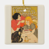 Frans bedrijf van chocolade en thee, Art Nouveau Keramisch Ornament (Voorkant)