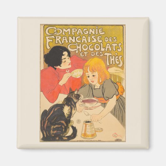Frans bedrijf van chocolade en thee, Art Nouveau Magneet (Voorkant)