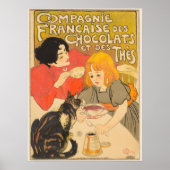 Frans bedrijf van chocolade en thee, Art Nouveau Poster (Voorkant)