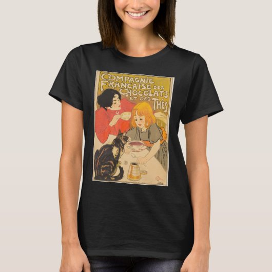 Frans bedrijf van chocolade en thee, Art Nouveau T-shirt (Voorkant)