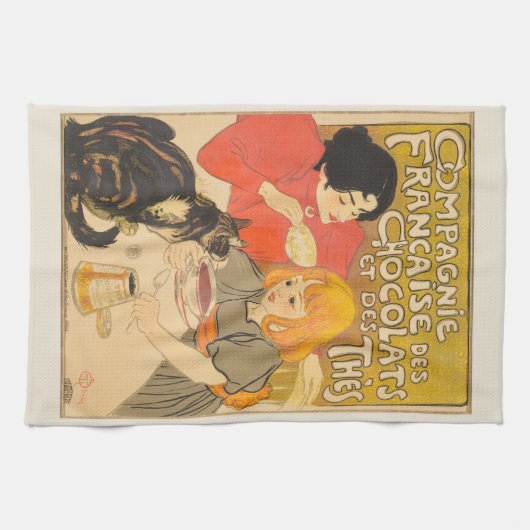 Frans bedrijf van chocolade en thee, Art Nouveau Theedoek (Horizontaal)