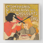 Frans bedrijf van chocolade en thee, Art Nouveau Vierkante Klok (Voorkant)