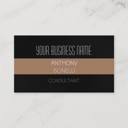 Frans Beige Dark Gray Charming Visitekaartje (Voorkant)