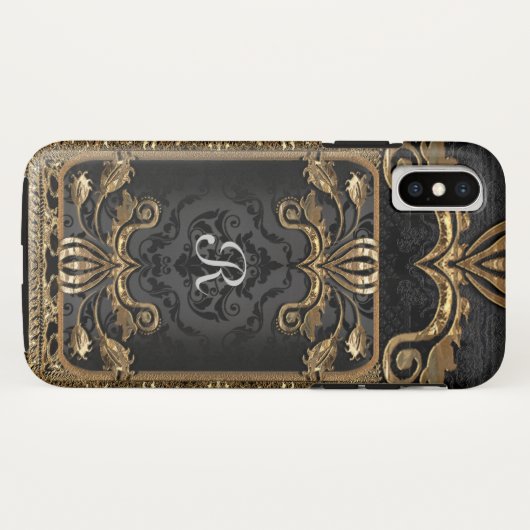 Frans Bella Elegant Boho Gothic Chic Monogram Case-Mate iPhone Case (Achterkant (horizontaal))