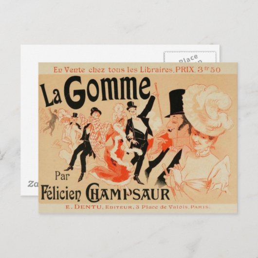 Frans Belle Epoque vintage poster briefkaart (Voorkant / Achterkant)