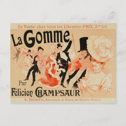 Frans Belle Epoque vintage poster briefkaart (Voorkant)