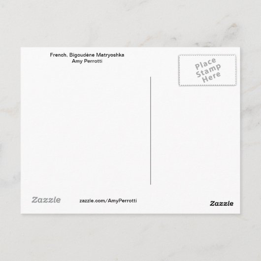 Frans, Bigoudène Matryoshka Briefkaart (Achterkant)