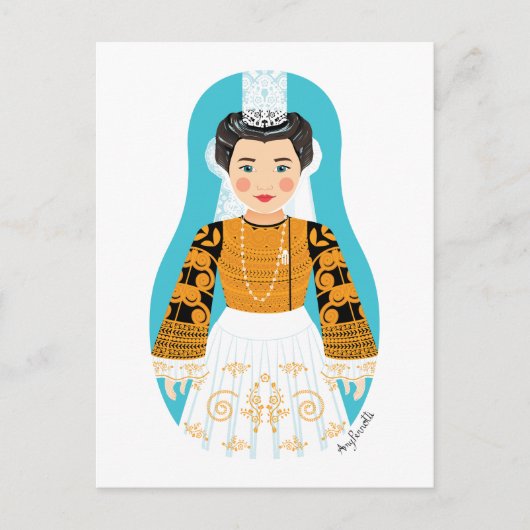 Frans, Bigoudène Matryoshka Briefkaart (Voorkant)