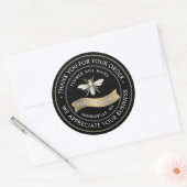 Frans bij met gouden banner imker dank u ronde sticker (Envelop)