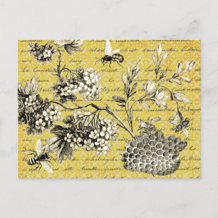 Frans bijenschildboek en bloemenboekje Briefkaart