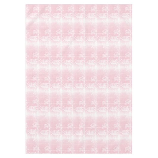 Frans-Birdcage-White op Shell-roze Tafelkleed (Voorkant)