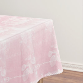 Frans-Birdcage-White op Shell-roze Tafelkleed