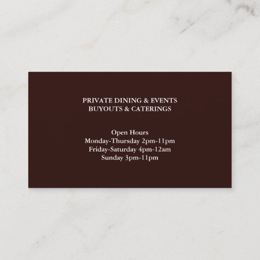 Frans Bistro Visitekaartje (Achterkant)