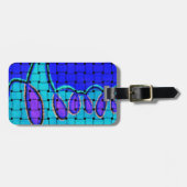 Frans Blauw Abstract met geweven textuur Bagagelabel (Voorkant horizontaal)