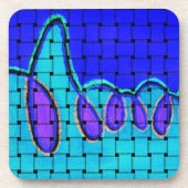 Frans Blauw Abstract met geweven textuur Bier Onderzetter (Voorkant)