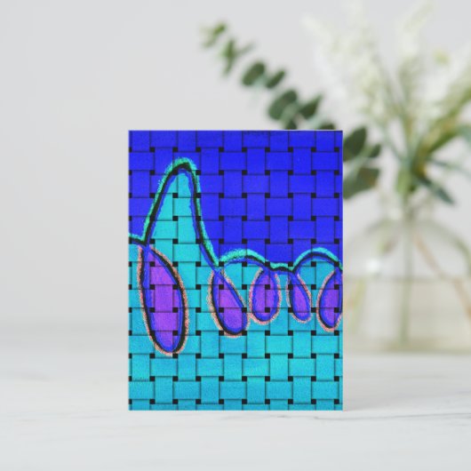 Frans Blauw Abstract met geweven textuur Briefkaart (Staand voorkant)