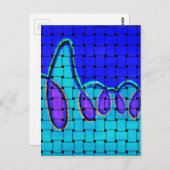 Frans Blauw Abstract met geweven textuur Briefkaart (Voorkant / Achterkant)