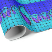 Frans Blauw Abstract met geweven textuur Cadeaupapier (Rol Hoek)