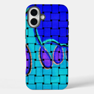 Frans Blauw Abstract met geweven textuur iPhone 16 Plus Hoesje