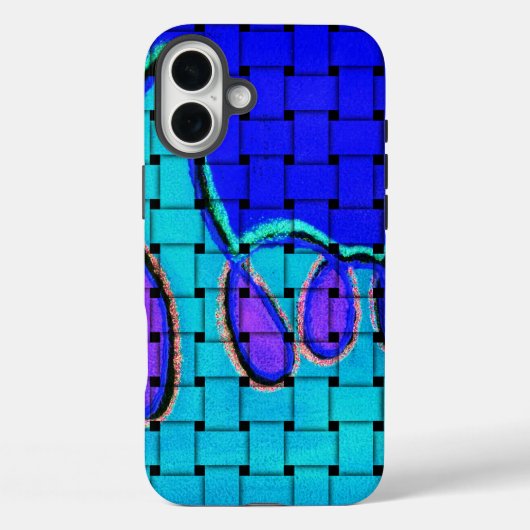 Frans Blauw Abstract met geweven textuur Case-Mate iPhone Case (Achterkant)