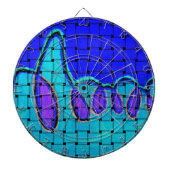 Frans Blauw Abstract met geweven textuur Dartbord (Voorkant)