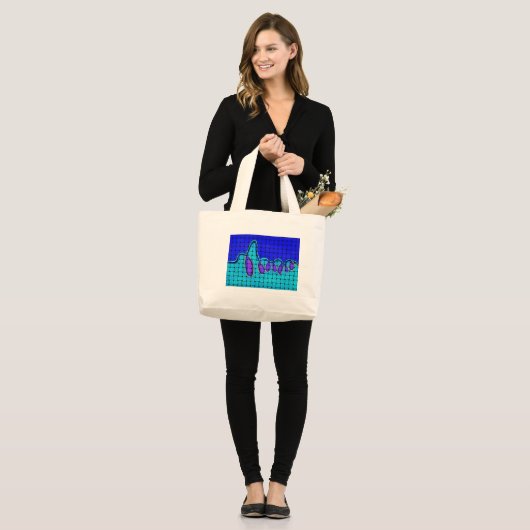 Frans Blauw Abstract met geweven textuur Grote Tote Bag (Voorkant (model))