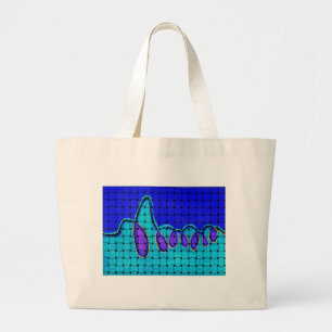 Frans Blauw Abstract met geweven textuur Grote Tote Bag