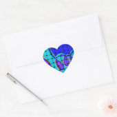 Frans Blauw Abstract met geweven textuur Hart Sticker (Envelop)