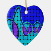 Frans Blauw Abstract met geweven textuur Keramisch Ornament (Rechts)