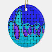 Frans Blauw Abstract met geweven textuur Keramisch Ornament (Links)