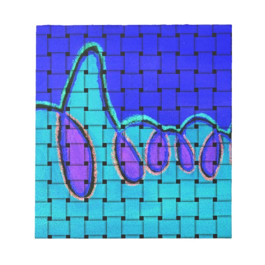 Frans Blauw Abstract met geweven textuur Notitieblok (Voorkant)