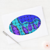 Frans Blauw Abstract met geweven textuur Ovale Sticker (Envelop)