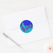 Frans Blauw Abstract met geweven textuur Ronde Sticker (Envelop)