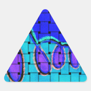 Frans Blauw Abstract met geweven textuur Sticker