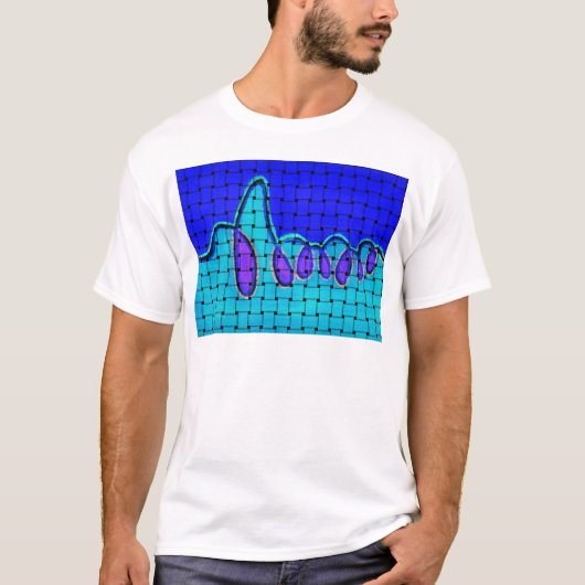 Frans Blauw Abstract met geweven textuur T-shirt (Voorkant)
