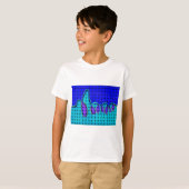 Frans Blauw Abstract met geweven textuur T-shirt (Voorkant volledig)