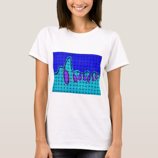 Frans Blauw Abstract met geweven textuur T-shirt (Voorkant)