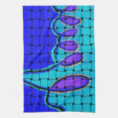 Frans Blauw Abstract met geweven textuur Theedoek (Verticaal)