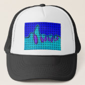 Frans Blauw Abstract met geweven textuur Trucker Pet (Voorkant)